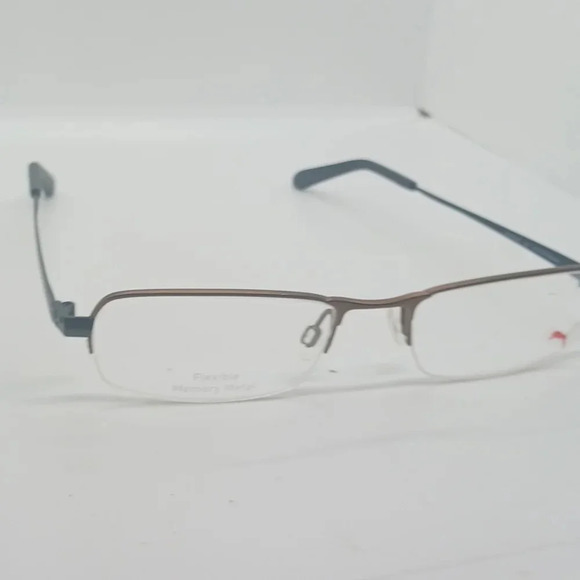 NWT MEN'S PUMA EYEGLASS FRAMES PU15392 BRONZE BLACK - Picture 2 of 4